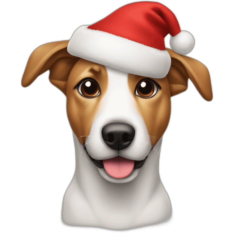 dog with christmas hat emoji