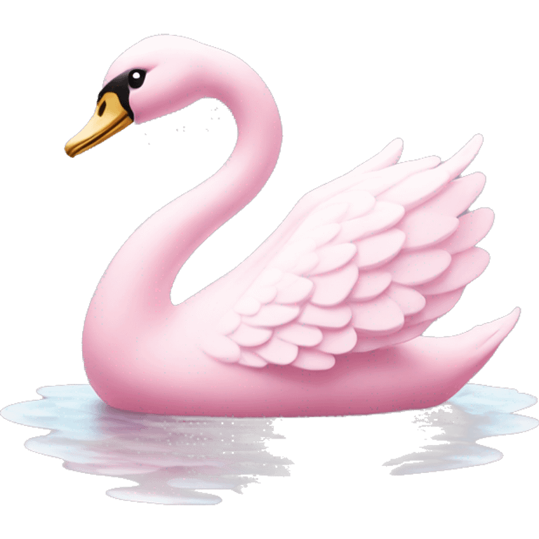 Pastel pink swan statue emoji