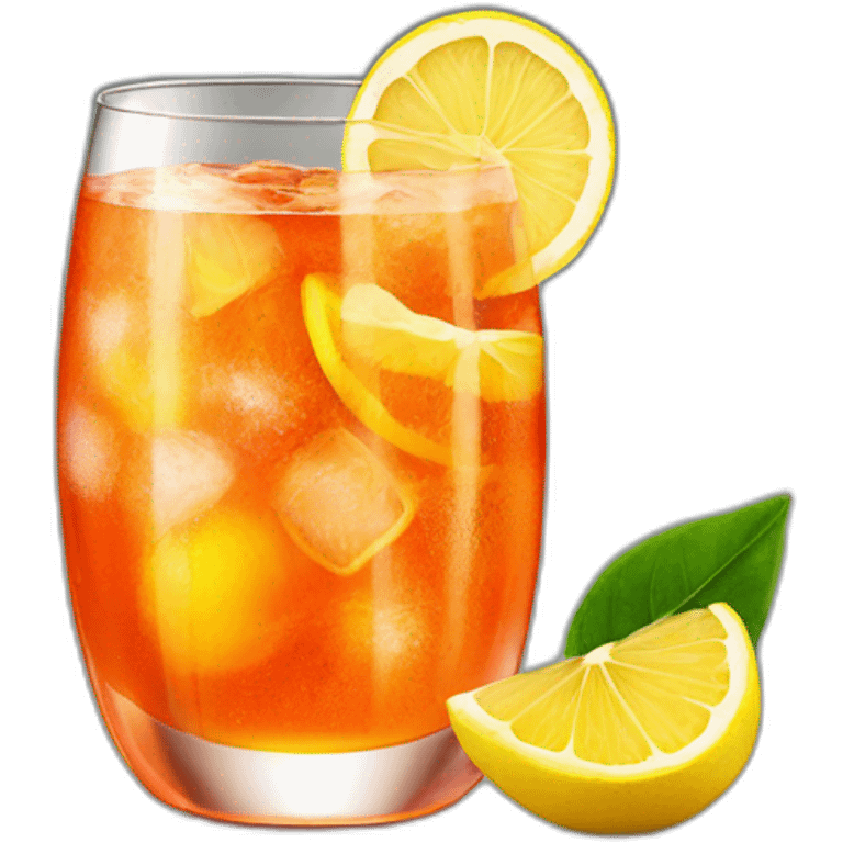 Aperol spritz with a slice of lemon on the right side only emoji