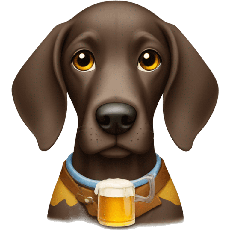 German shorthair with beer mug emoji