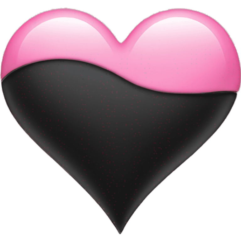 Half black and half pink heart emoji