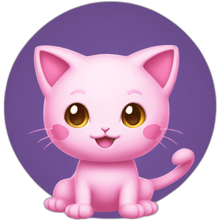 pink mew pokemon levitating emoji