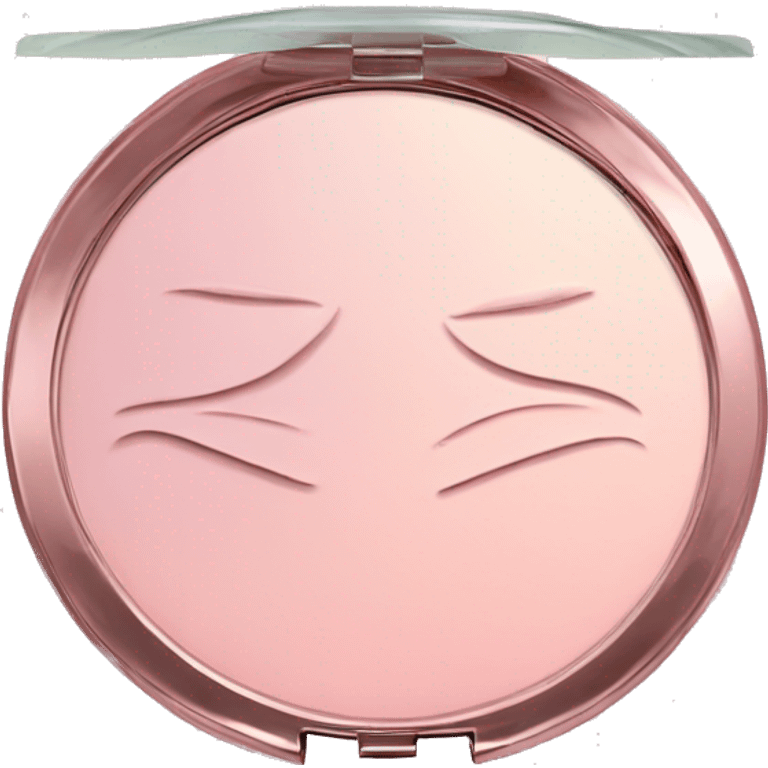 pastel pink powder compact with mirror emoji