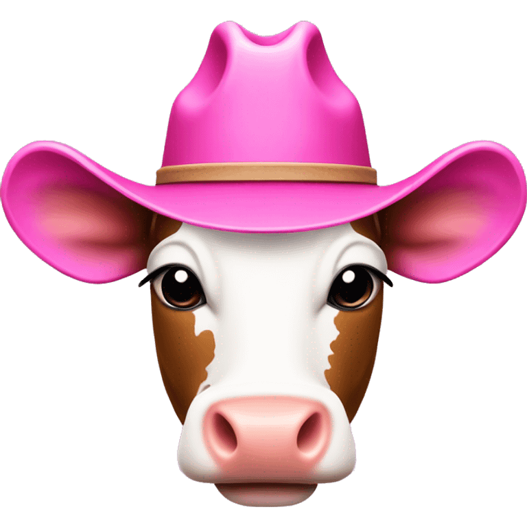 A cow in pink with a cowboy hat  emoji