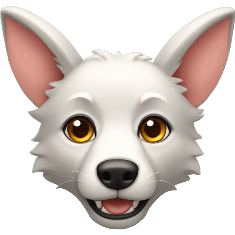 un lobo con orejas de conejo emoji