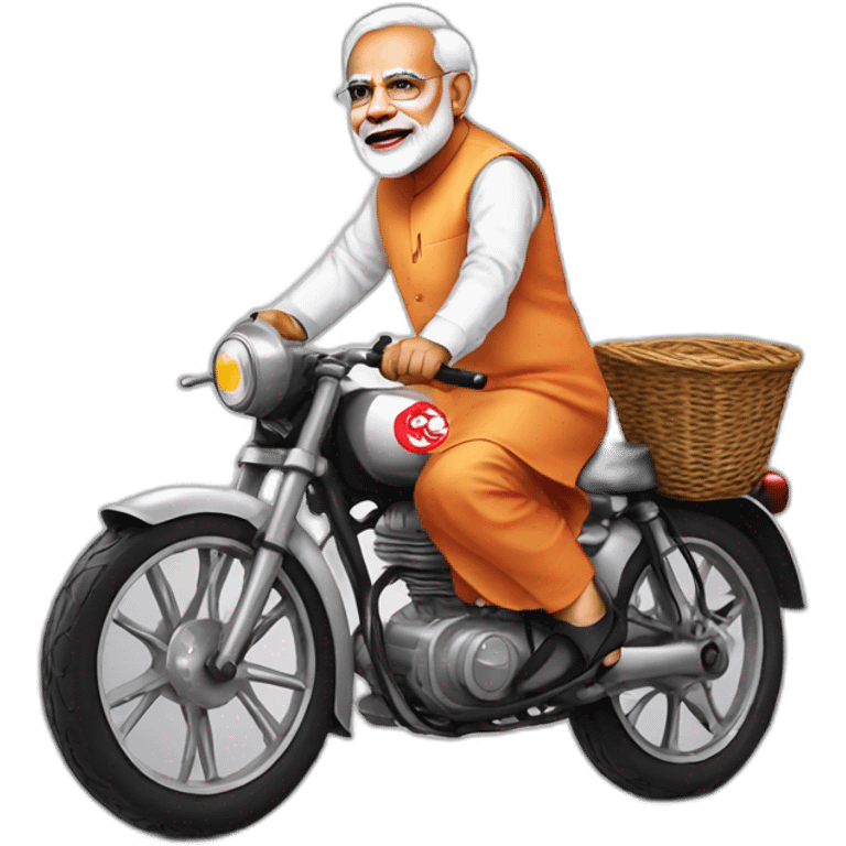 Modi ji with bike emoji