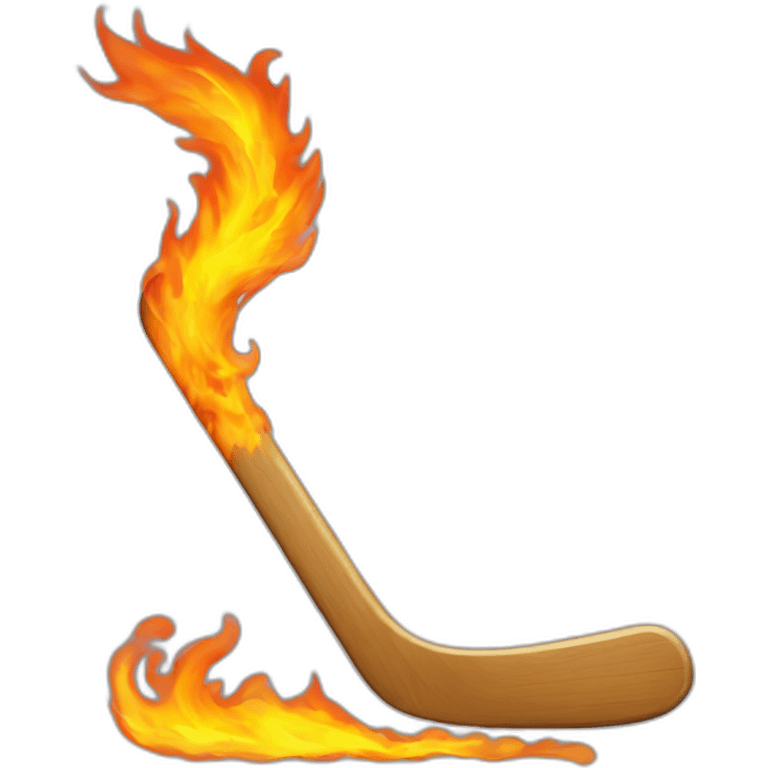 hockey stick on fire emoji