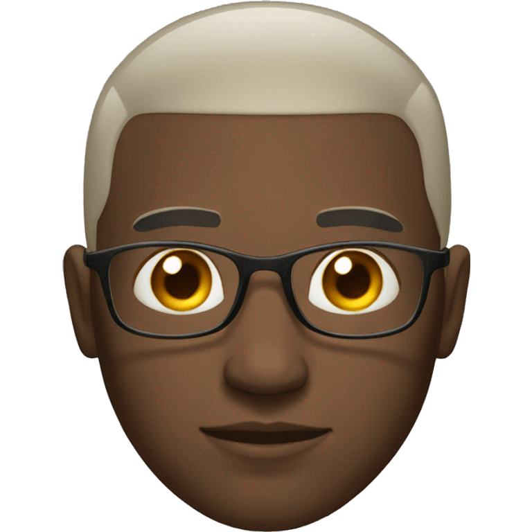 Black man with glass  with no hair emoji