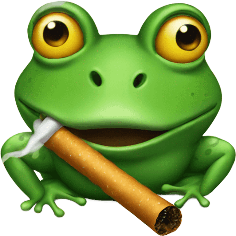 Frog smoking  emoji