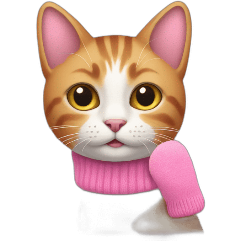 Cat with pink socks emoji