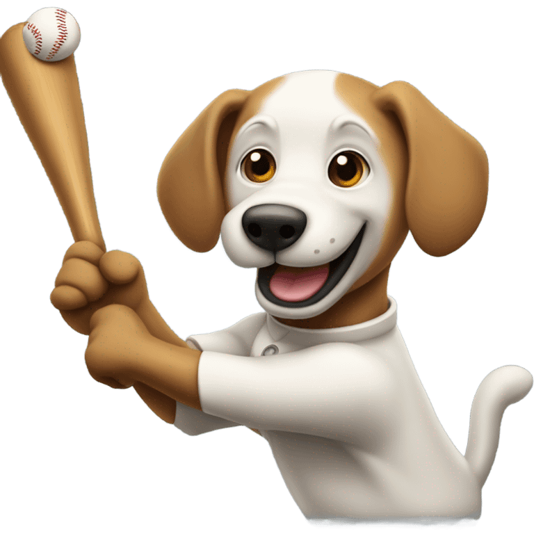 A dog hitting a home run  emoji