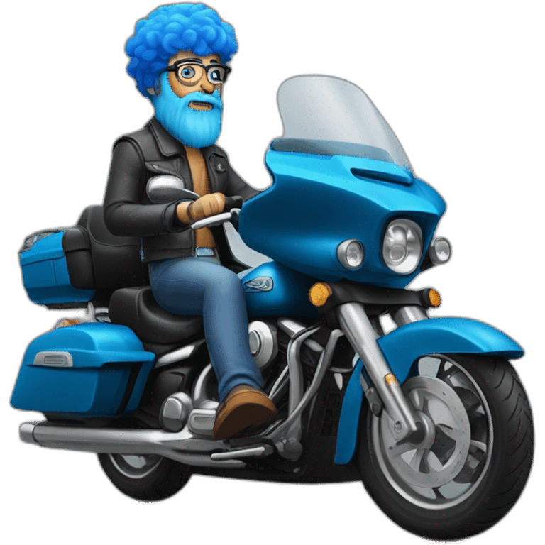 man whith a blue beard on a motor byke emoji