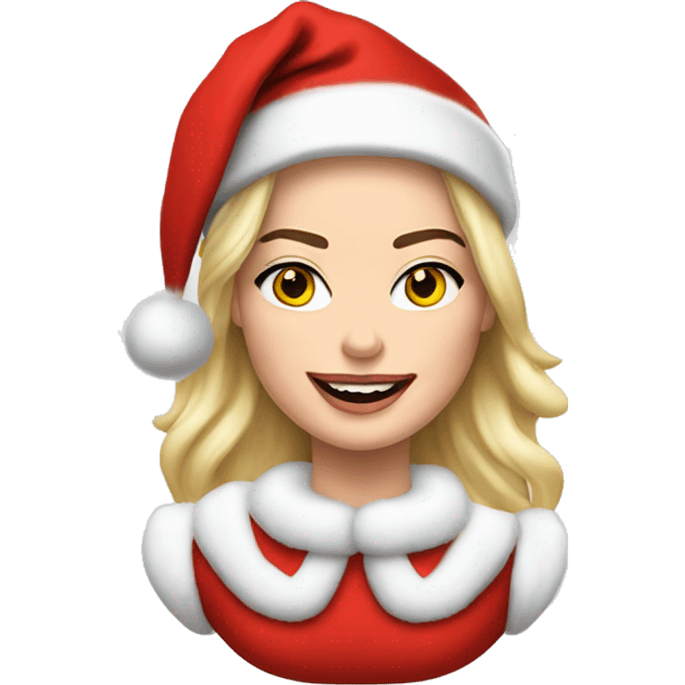 Margot Robbie as santa claus emoji