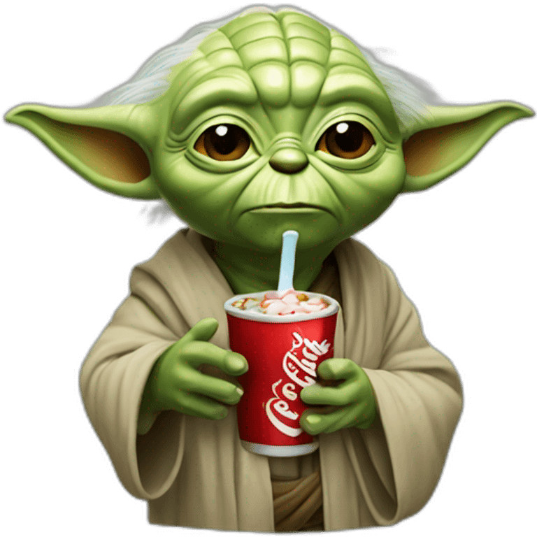 Yoda boit un coca emoji