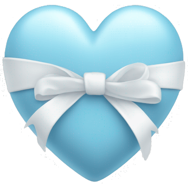 baby blue heart with white ribbon emoji