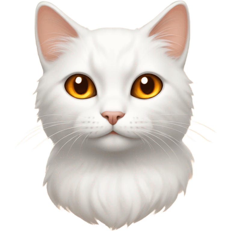 White cat with a tiny bit of orange on its body full  emoji