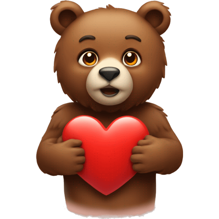 Heart with bear emoji