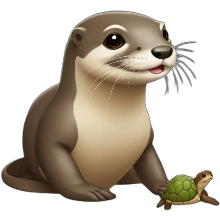 Loutre avec une tortue emoji