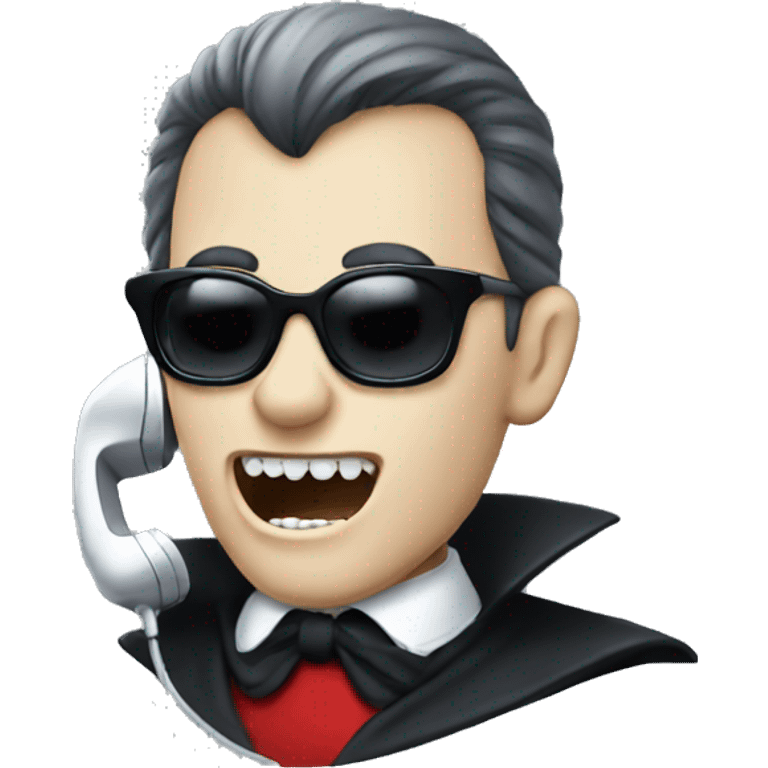 dracula with sunglasses talking on the phone emoji