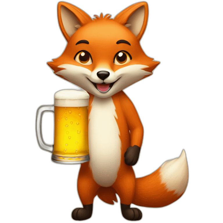 Fox with beer emoji