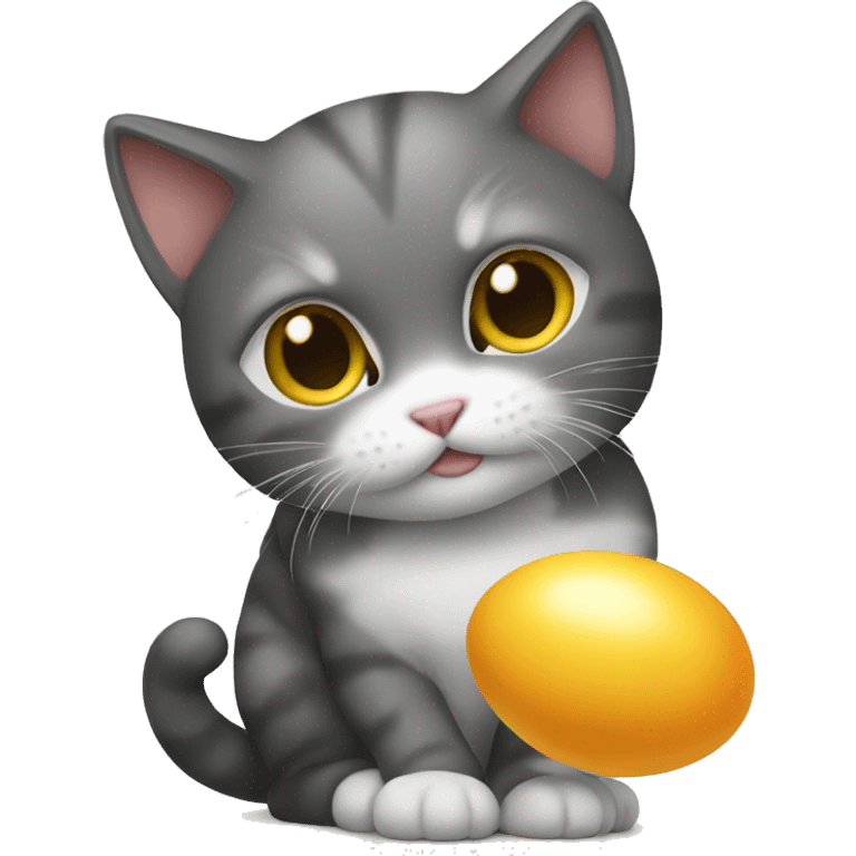 kitty eating egg emoji