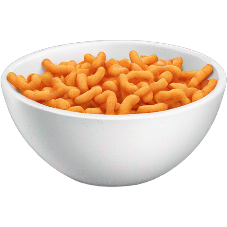 White bowl of Cheetos  emoji