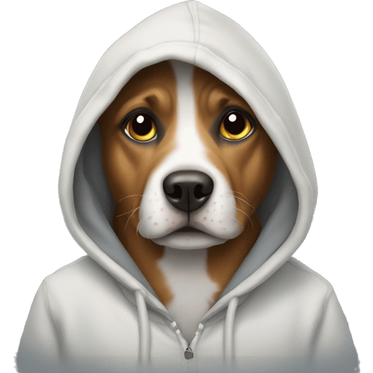 Dog wearing a hoodie emoji