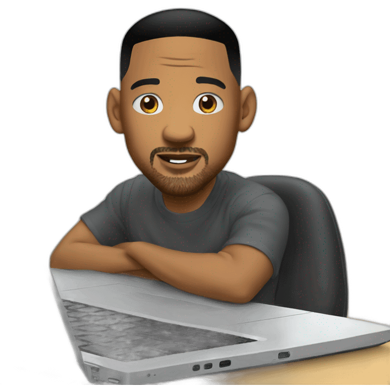 Will smith on a laptop emoji