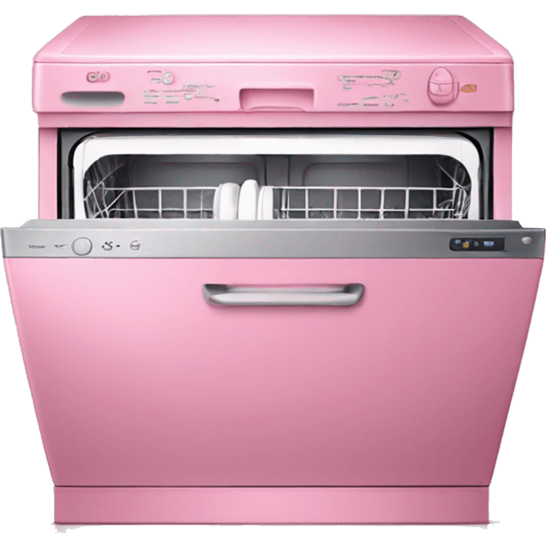 Realistic closed pink dishwasher  emoji