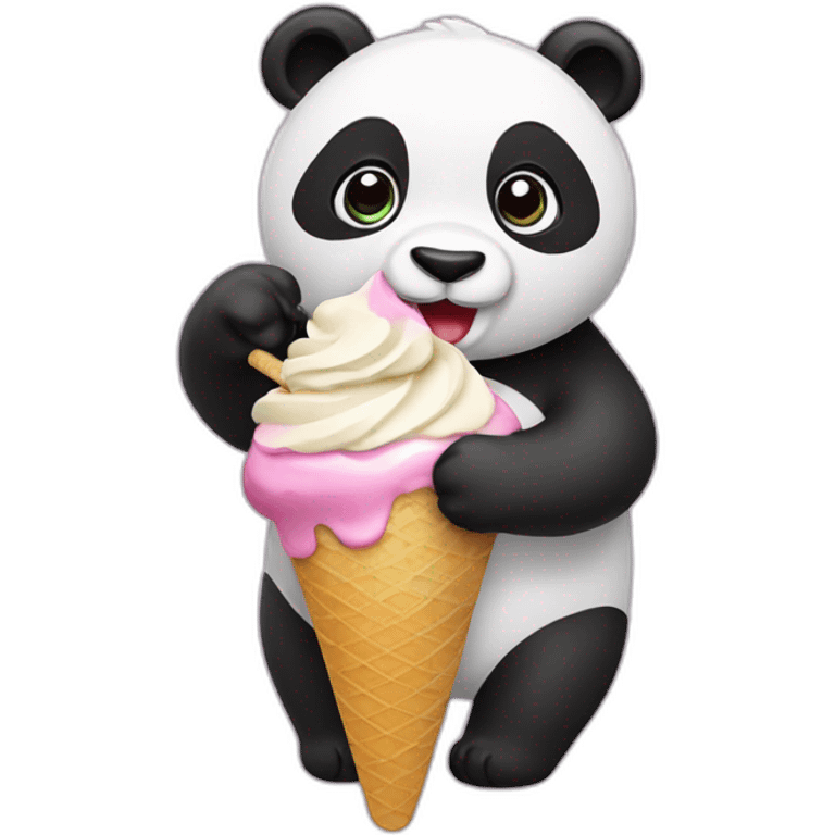 Panda eating ice cream emoji