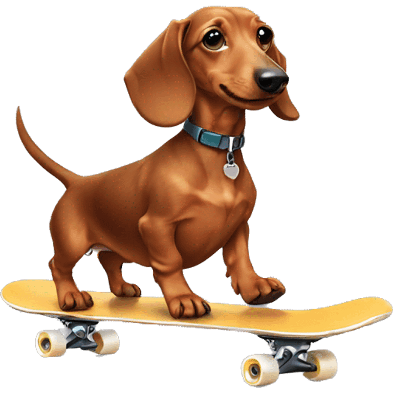 dachshund skating emoji