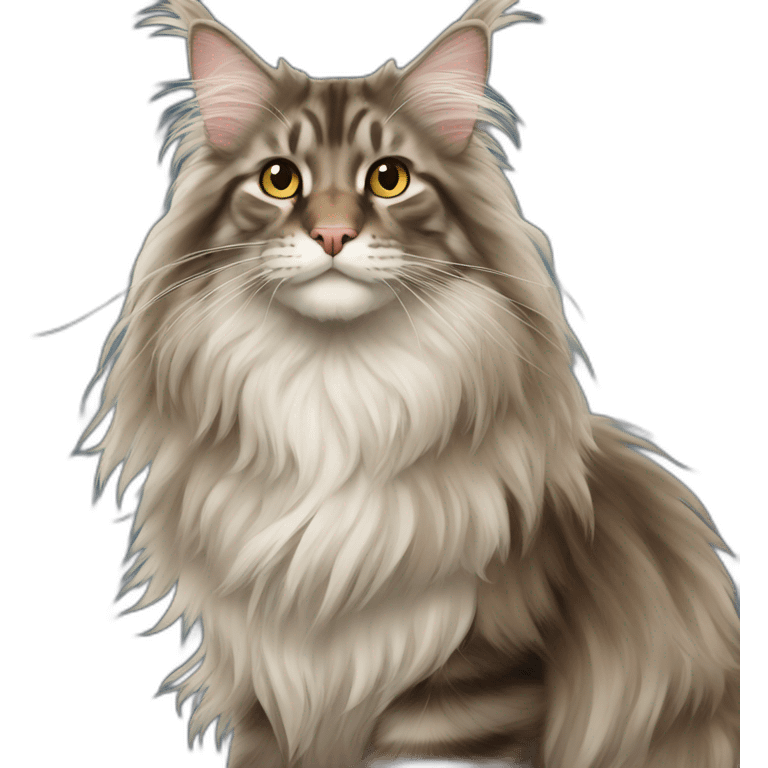 long haired Maine coon cat emoji