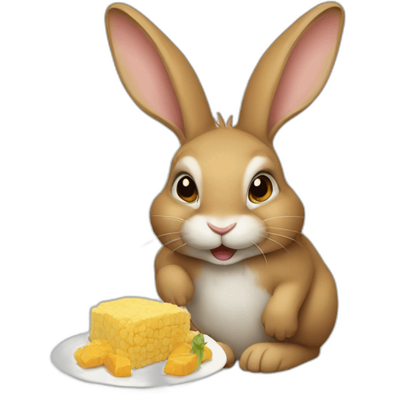 rabbit eating emoji