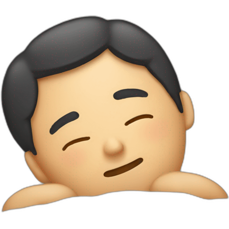 Asian sleeping on his bed emoji