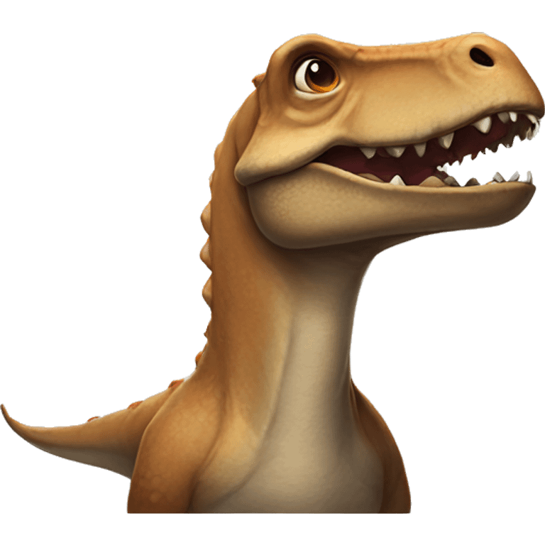 A dinosaur with a dog's head emoji