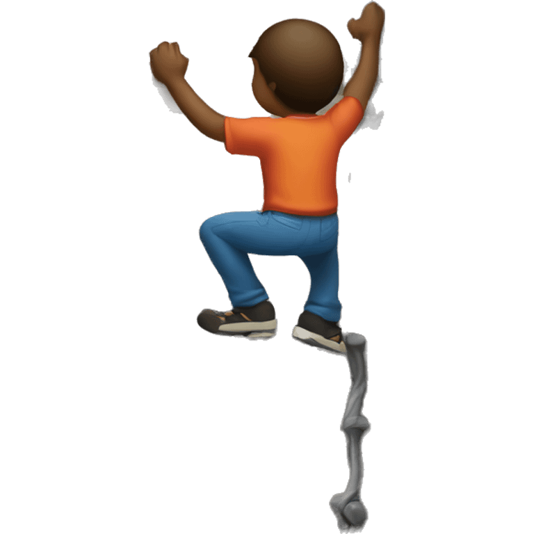 A guy climbing over a wall emoji