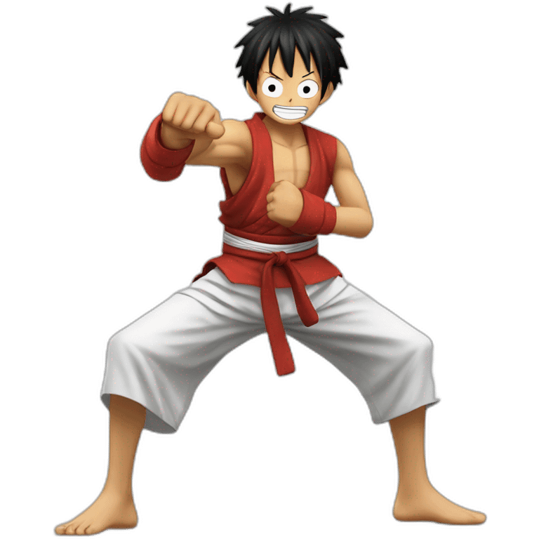 Luffy doing Karate emoji