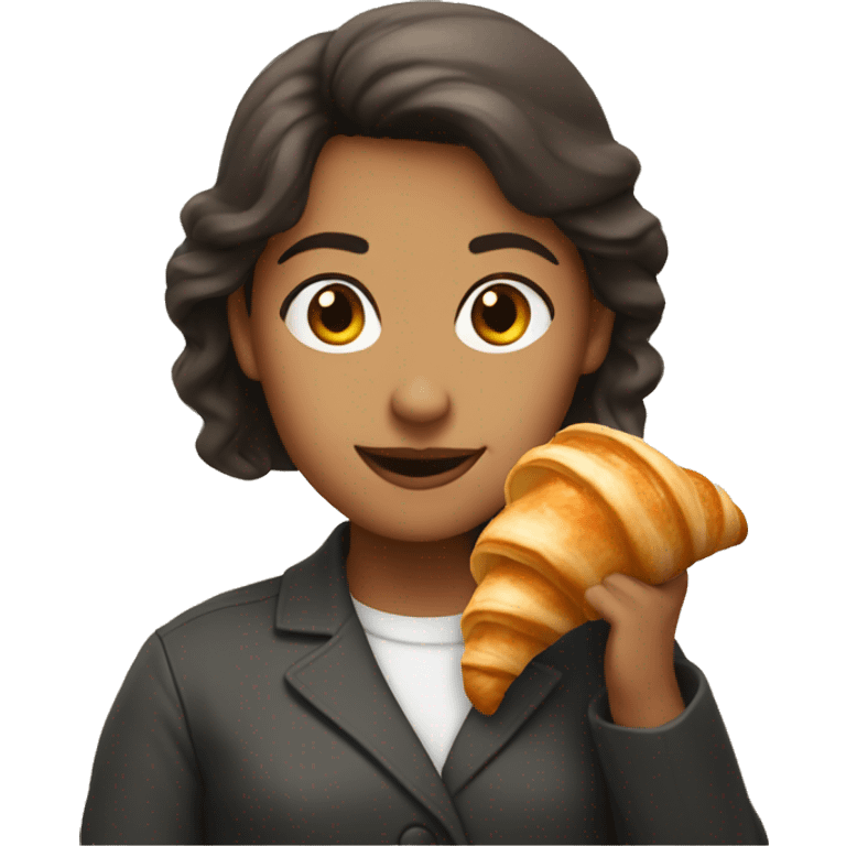 Maria with a croissant  emoji