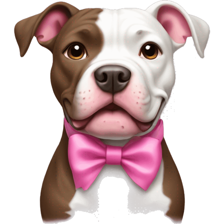 pitbull with pink bow emoji