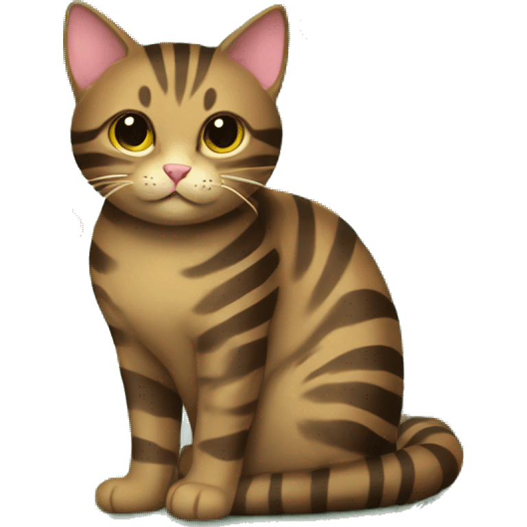 Brown striped cat sitting Christmas tree  emoji