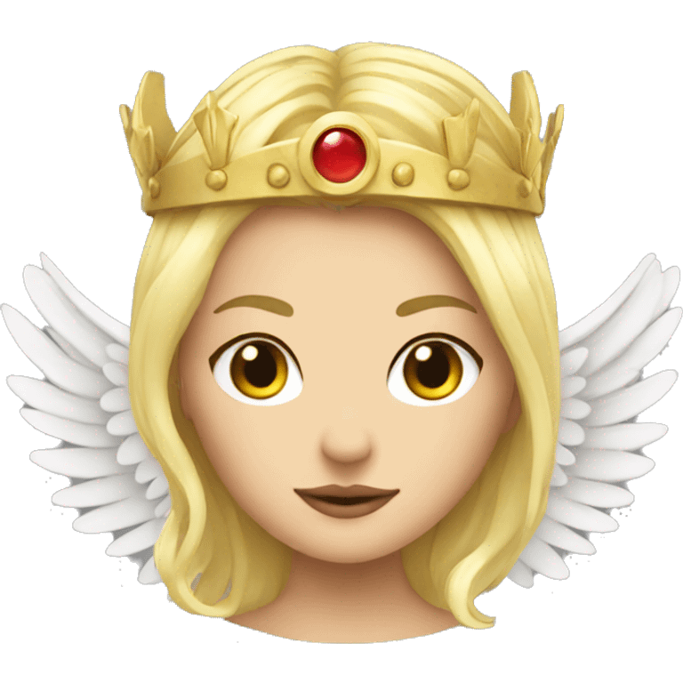 blond Valkyrie with wings and a crown emoji