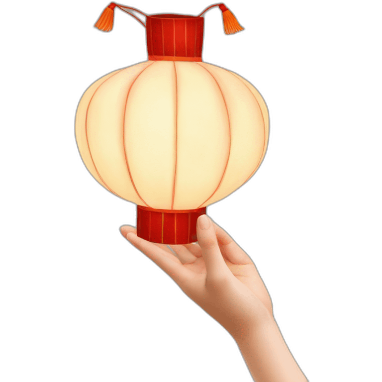 a Chinese lantern in the hands of a Chinese schoolgirl emoji