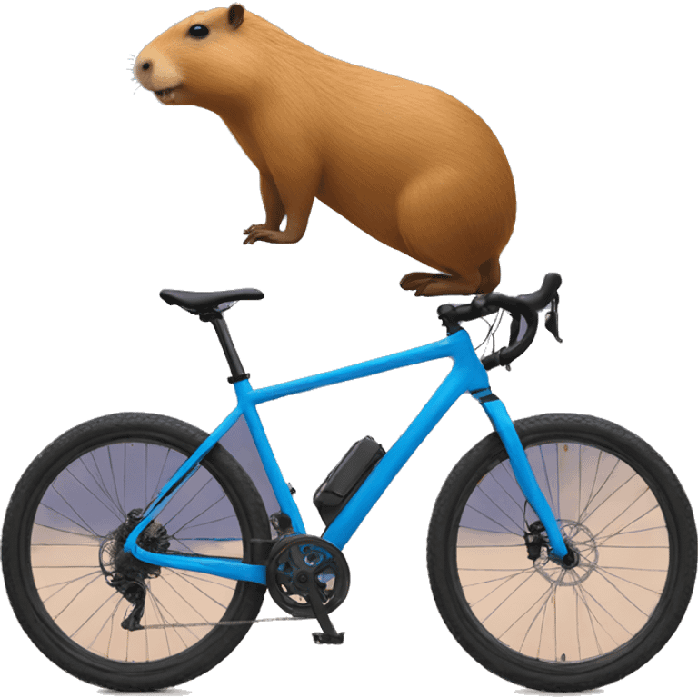 capybara on blue mountain bike emoji