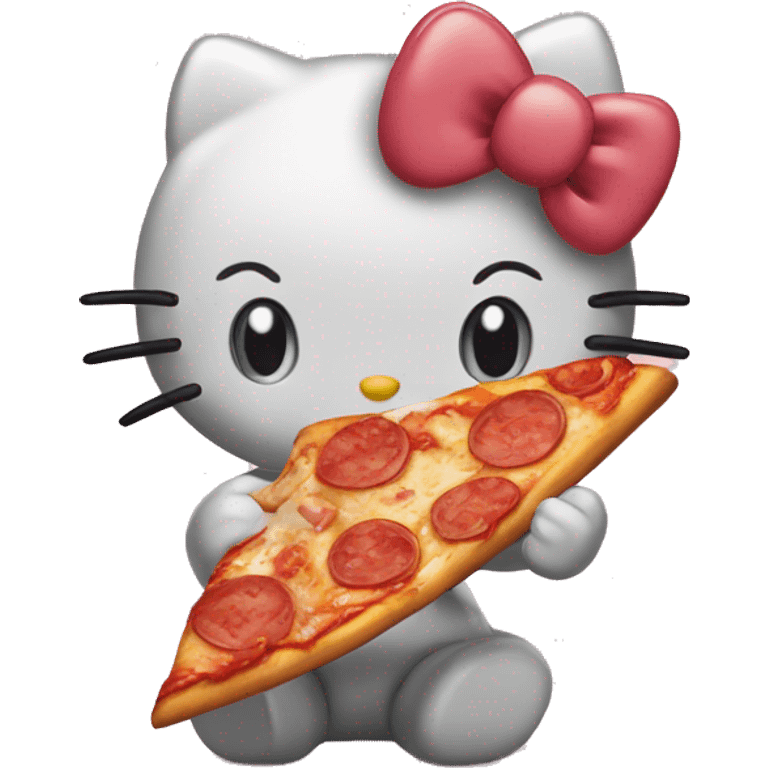 hellokitty eating pizza emoji