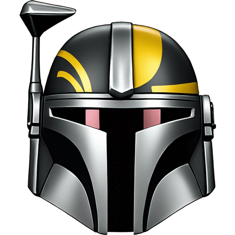 Mandalorian helmet black and yellow with antenna emoji