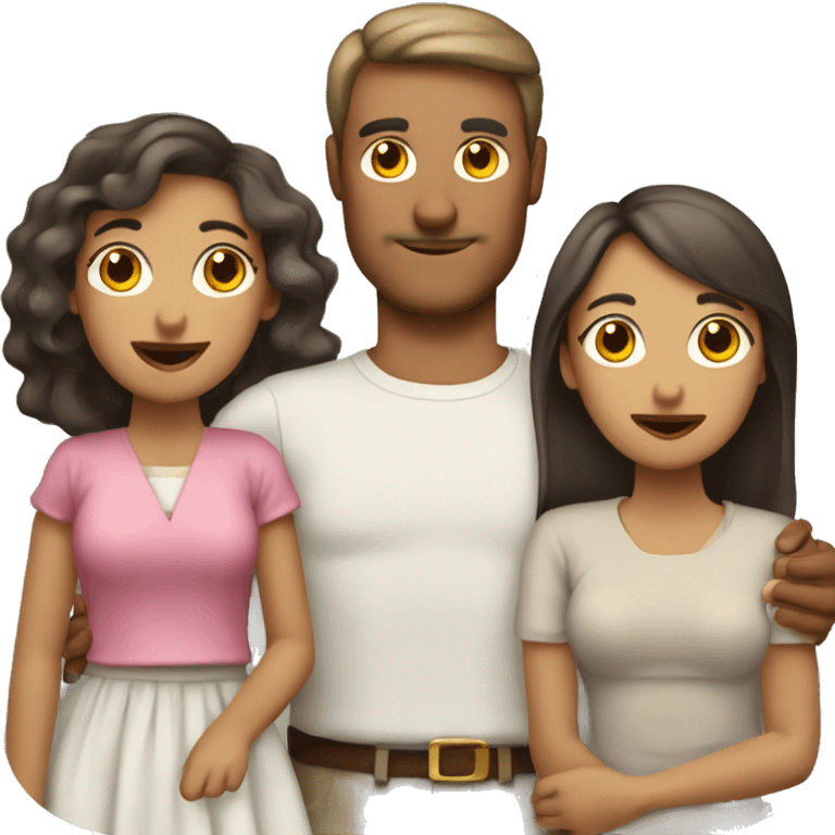 Padre y madre con dos hijasos hijas emoji