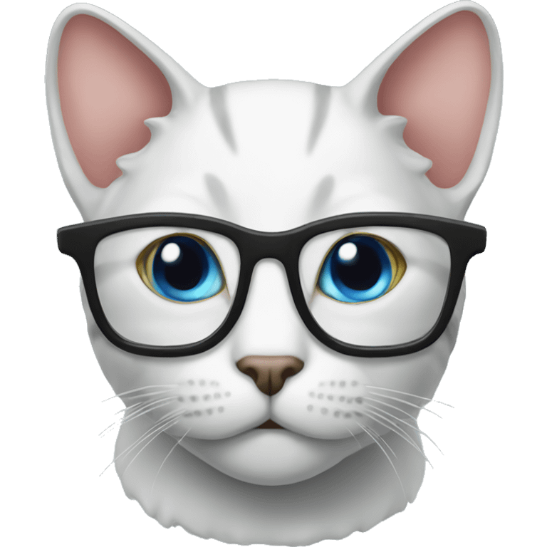 brains cat with eyeglasses  emoji