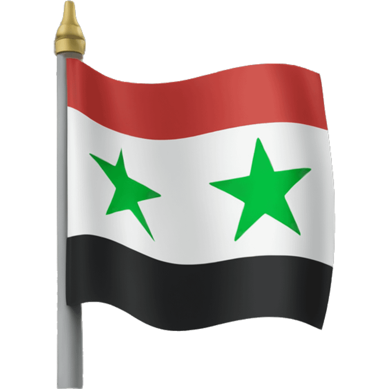 Syrian flag but replace the red with green and the two green star with three red stars emoji