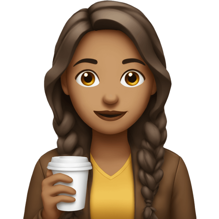 Girl drink coffee emoji