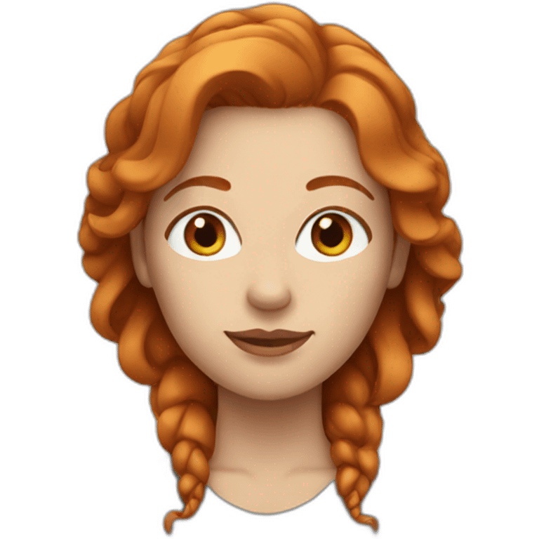 woman with ginger hair, grey eyes emoji